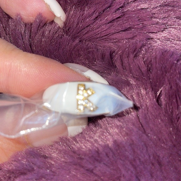 🤍🫶🏼WHITE ENAMEL INITIAL K ADJUSTABLE RING 💍 - Picture 2 of 4